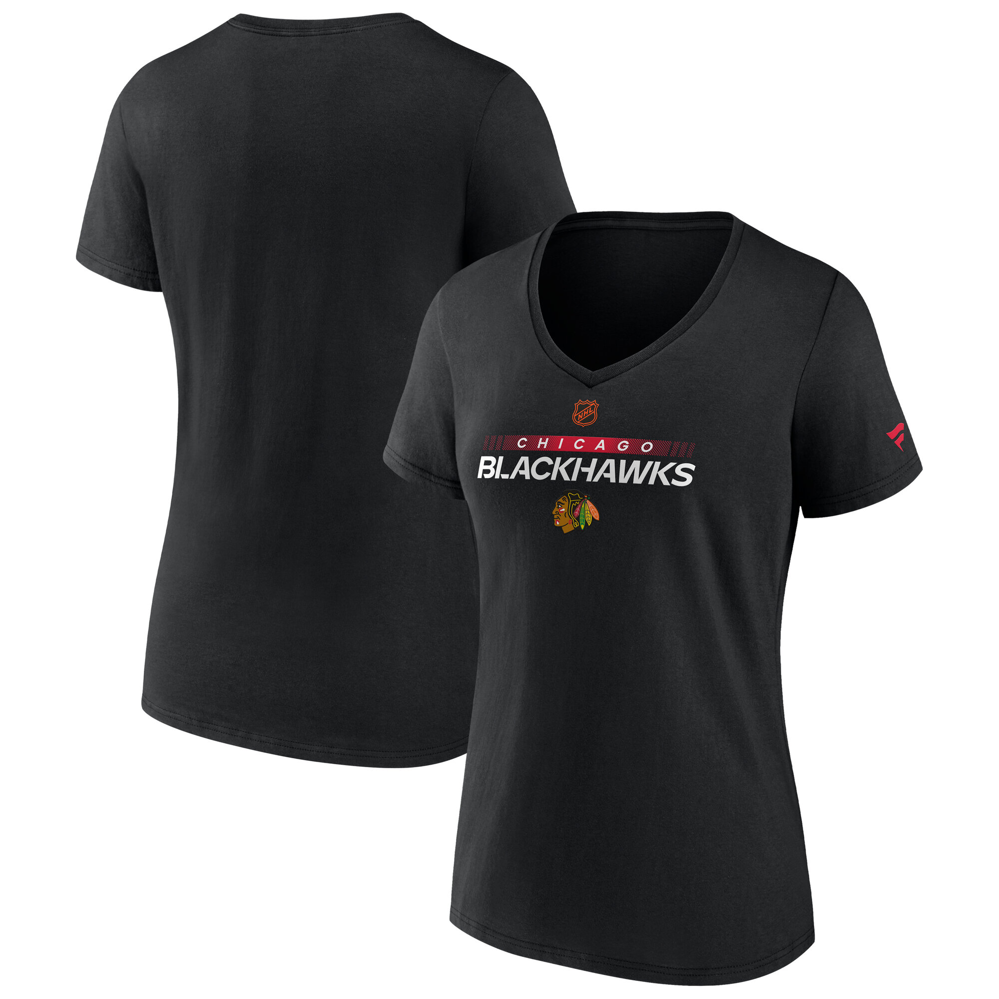 Women's Fanatics Black Chicago Blackhawks Special Edition V-Neck T-Shirt